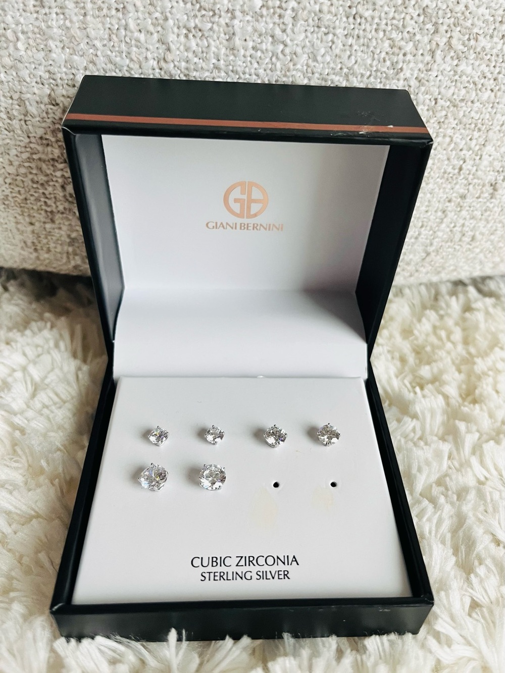 Giani Bernini 3-Pc. Set Cubic Zirconia Stud Earrings in Sterling Silver